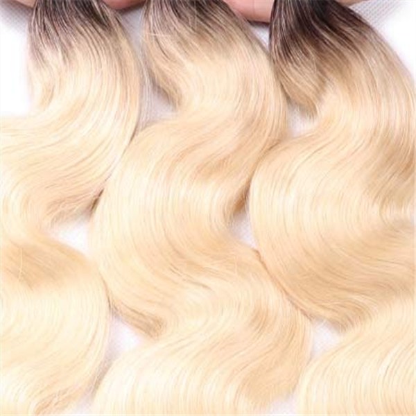 Human Hair weft Ombre Color#1b /blondeHair Sew In Extensions YL352